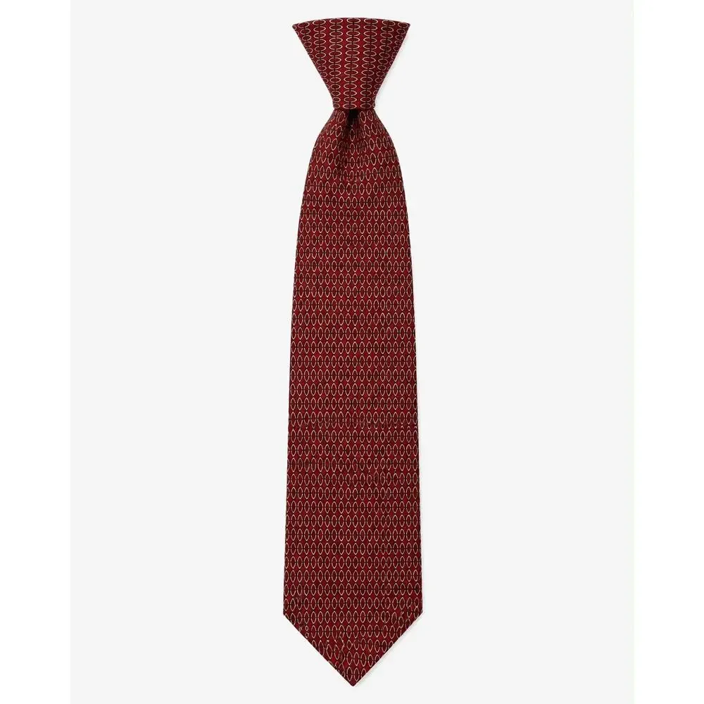 Vintage 90s Umberto Bossi Roma Milano Red Geometric Silk Tie Handmade